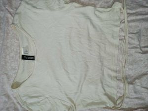 Sale!!!!!! Cream Side-ruched Crop Tee