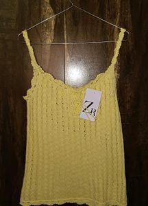 Yellow Knit Tank Top