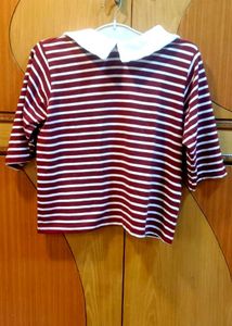 Sassy Red White Stripped Top
