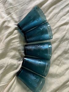 Blue Textured Drinking Glasses set of 5