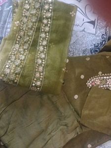 Olive Green Embroidered Kurti