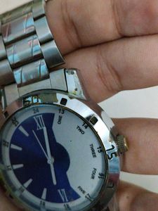 Stylish Silver &amp; Blue Watch