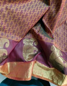 Maroon Korvai Kanchipuram Silk Saree