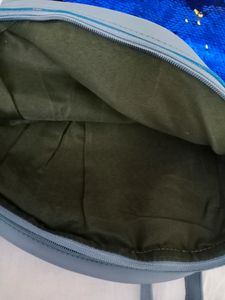 blue/golden backpack