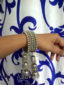 Silver Jhumka Bangles