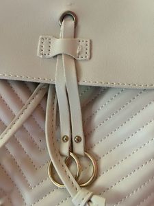 Cream Quilted Backpack