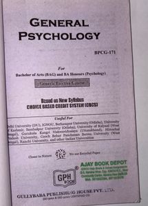 General Psychology BPCG-171