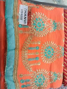 Elegant Embroidered Saree 2pc Combo
