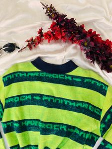Green Striped Sweater