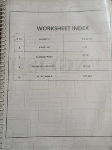 WORKSHEETS FOR CLASS 12