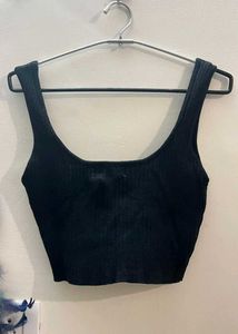 Topshop Black Ribbed Tank Top