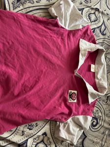 Pink Colorblock Polo Shirt