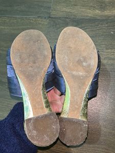 Elegant Blue Embellished Slides