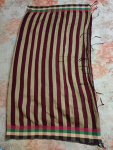 Striped &amp; Checkered Saree with Blouse 🤎