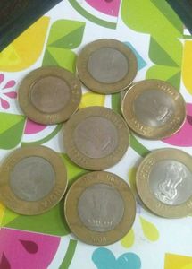 Indian 10 Rupee Coins - Set of 7