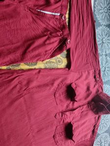 Maroon Casual Kurta