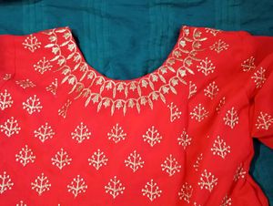 Georgette Embroidered Kurti With Bueatiful Embroided Duppata