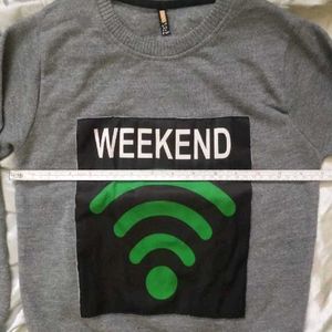 Gray Weekend Graphic Sweater