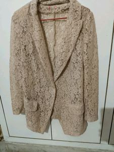Net Lace Beige Colour Blazer