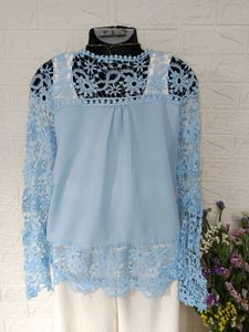 Imported Blue Lace Top