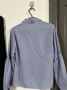 Striped Balloon Sleeve Shirt