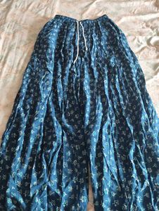 Blue Floral Print Palazzo