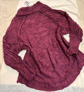 🎁Buy1 Get1 Free Burgundy Turtleneck Cable Knit E