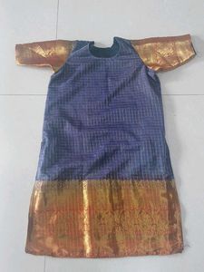 Navy Blue Silk Style Organza Kurti