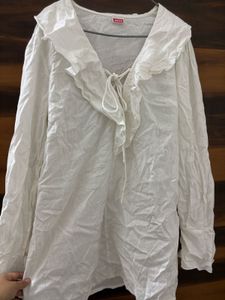 White Ruffle Blouse