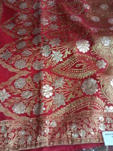 🔥Red &amp; Gold  Wedding Banarasi Sari🔥