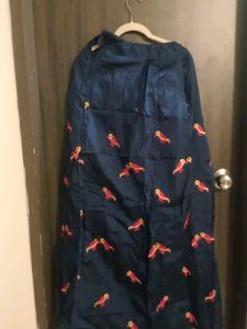 Navy Blue Silk Blouse