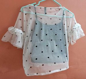 Polka Dot Sheer Top