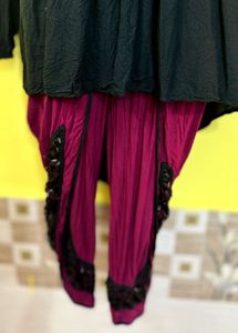 Black Tunic with Dhoti Pants