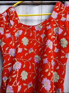 3 Pcs Orange Color Stitched Suit