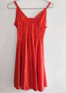 Red Lace Cami Slip Dress
