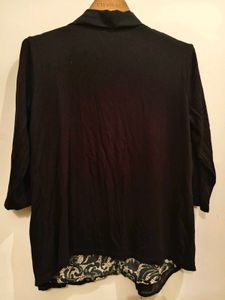 Elegant Black Layered Cardigan Top  Size M/L