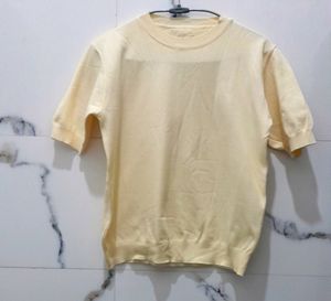 Girl Round Neck Top Yello Color