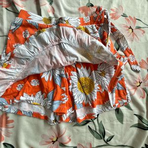 Floral Wrap Skort