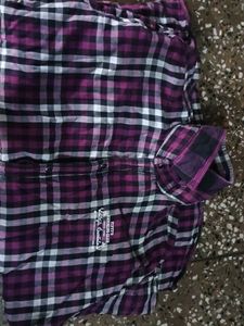 Purple Plaid Button Down Shirt