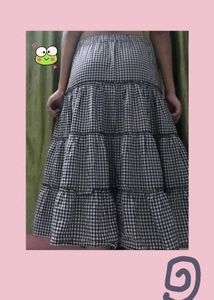 Gingham Tiered Maxi Skirt