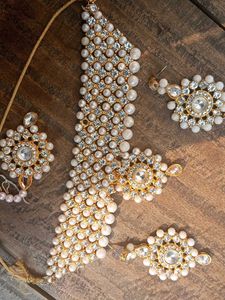 Elegant Pearl &amp; Crystal Jewelry Set