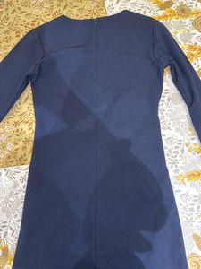 Blue Ruched Sheath Dress