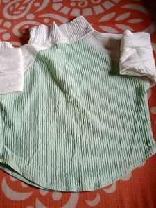 Crinkle Textured Green Top