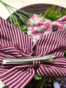 Handmade Bow Set - Flamingo &amp; Striped