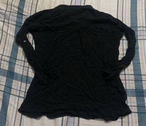 Black Button-Down Top