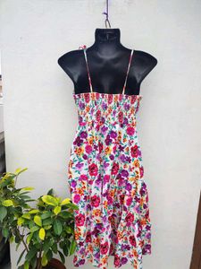 Shein Floral Slit Tie-up Dress🩷