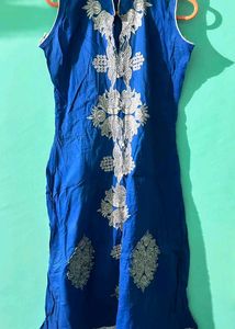 A Line Blue Kurta