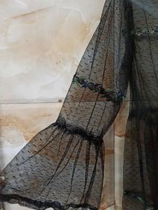 Black Mesh Peplum Lop