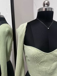 Green Ribbed Top