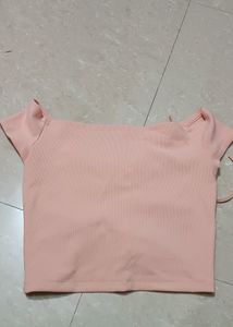 Peach Off Shoulder Top